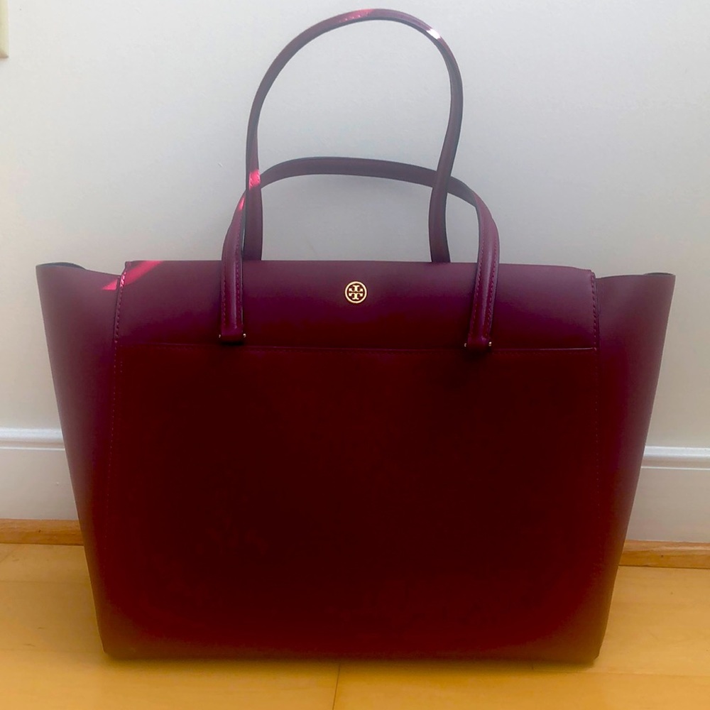Maroon Tory Burch Robinson Tote